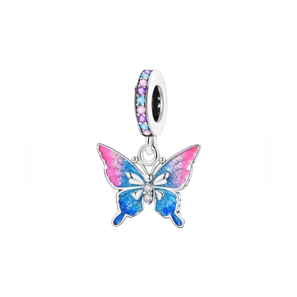 Colorful Butterfly Dangle Charm Pandora Style